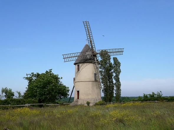 Moulin à vent le champ du trail Vila Saint-Cyr-des-Gats Exterior foto